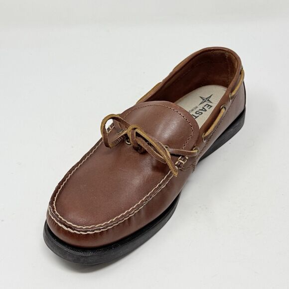 Eastland Yarmouth Camp Moc Shoes Loafers Mens 9.5 W Wide Brown Leather Slip On